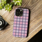 Plaid Perfection Phone Case - Pink and Navy - Design 2