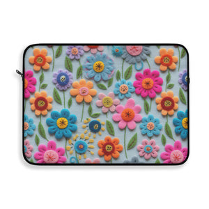 Felt Floral Laptop Sleeve - Design E