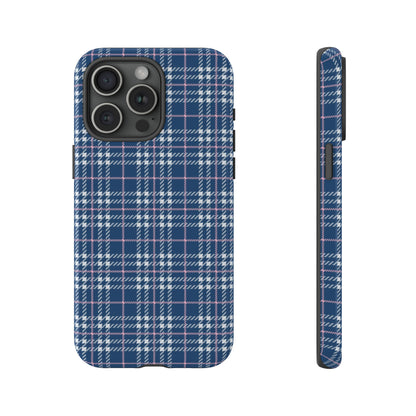 Plaid Perfection Pattern Case - Navy and Pink - Design D